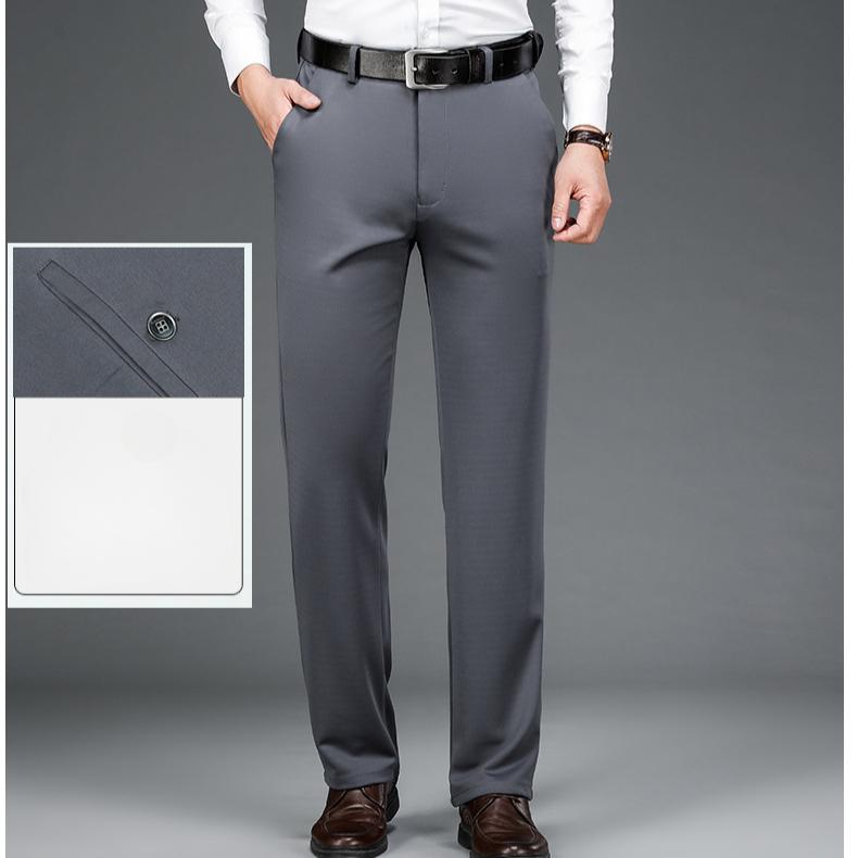 Elastické pánské oblekové kalhoty Tenké rovné nohavice Kalhoty Odolné proti vráskám Nežehlivé Streetwear Pánské kalhoty Business