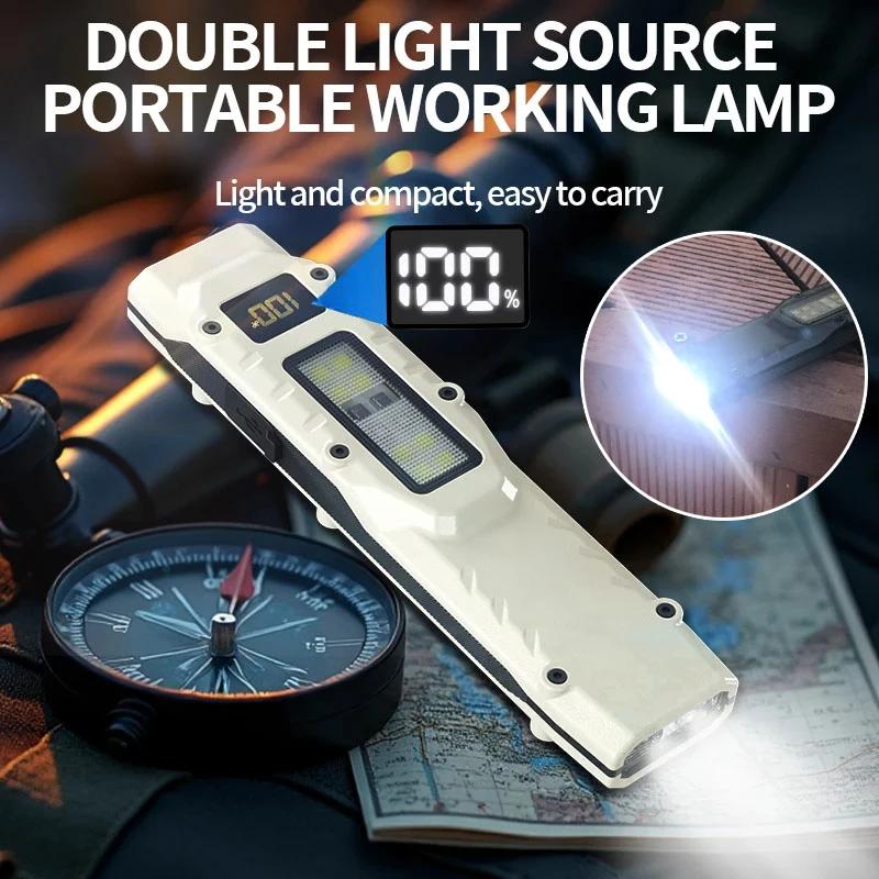 Portable EDC Torch Flashlight USB Rechargeable LED Flashlight IPX44 Waterproof LED Work Light for Emergency Camping,black