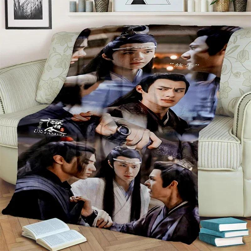 Drama The Untamed xiao zhan wang yi bo Weiche Überwurfdecke, Überwurfdecke, weiche Cartoon-bedruckte Tagesdecke, Tagesdecke, Sofa-Geschenk