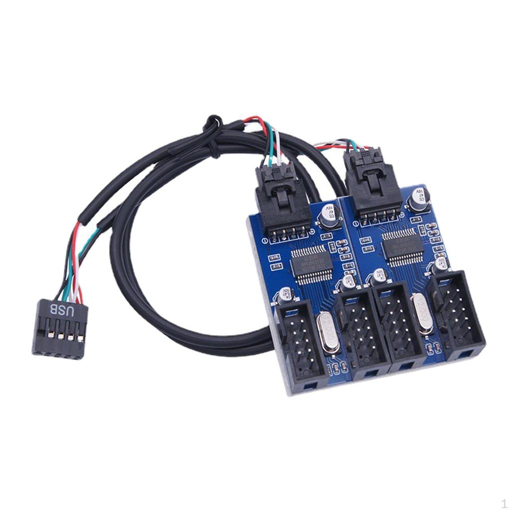 9 Pin USB Header Adapter Internal Hub Motherboard Splitter for RGB Lights