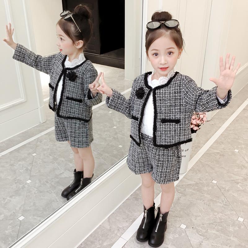 Spring Style Fragrant Jacket & Shorts 2-Piece Set for Girls - CK391