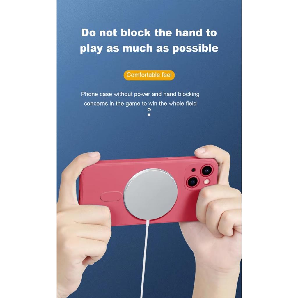 Tekuté silikonové pouzdro odolné proti nárazu pro iPhone 16 15 14 13 12 11 Magnetická bezdrátová nabíječka telefonu Pro Max Plus pro kryt Magsafe