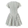 House Style French Sweet Floral Bow Striped Lace V-Neck Mini Dress Women