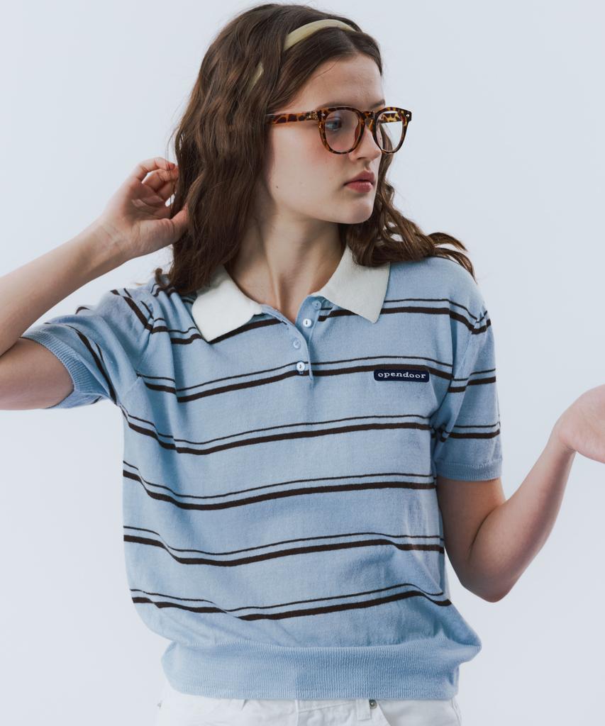 Opeundoeoseutyudio Summer Stripe Knit Blue