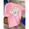European Sizes Summer New Trend Cartoon Joyful Print Casual Short Sleeve T-Shirt - Fashionable and Versatile Casual Top