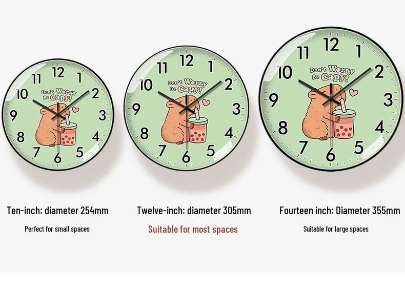 Capybara-Themed Silent Wall Clock for Home and Children's Study