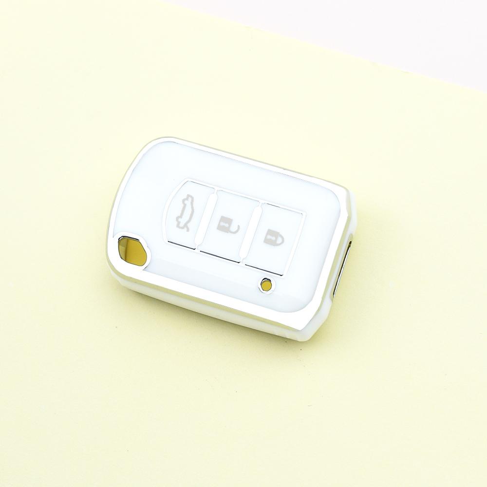 Silver Edge For Mitsubishi Outlander Eclipse Cross ASX Lancer EX Galant Pajero 2/3 Buttons Shell Fob Holder  TPU Car Key Cover Case Keyless