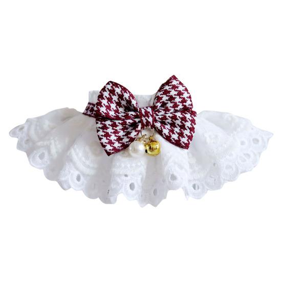 Pet Collar Lace Edge Decorating Fashion Pet Bibs Scarf Handcrafted Wreath Accessories for Outside