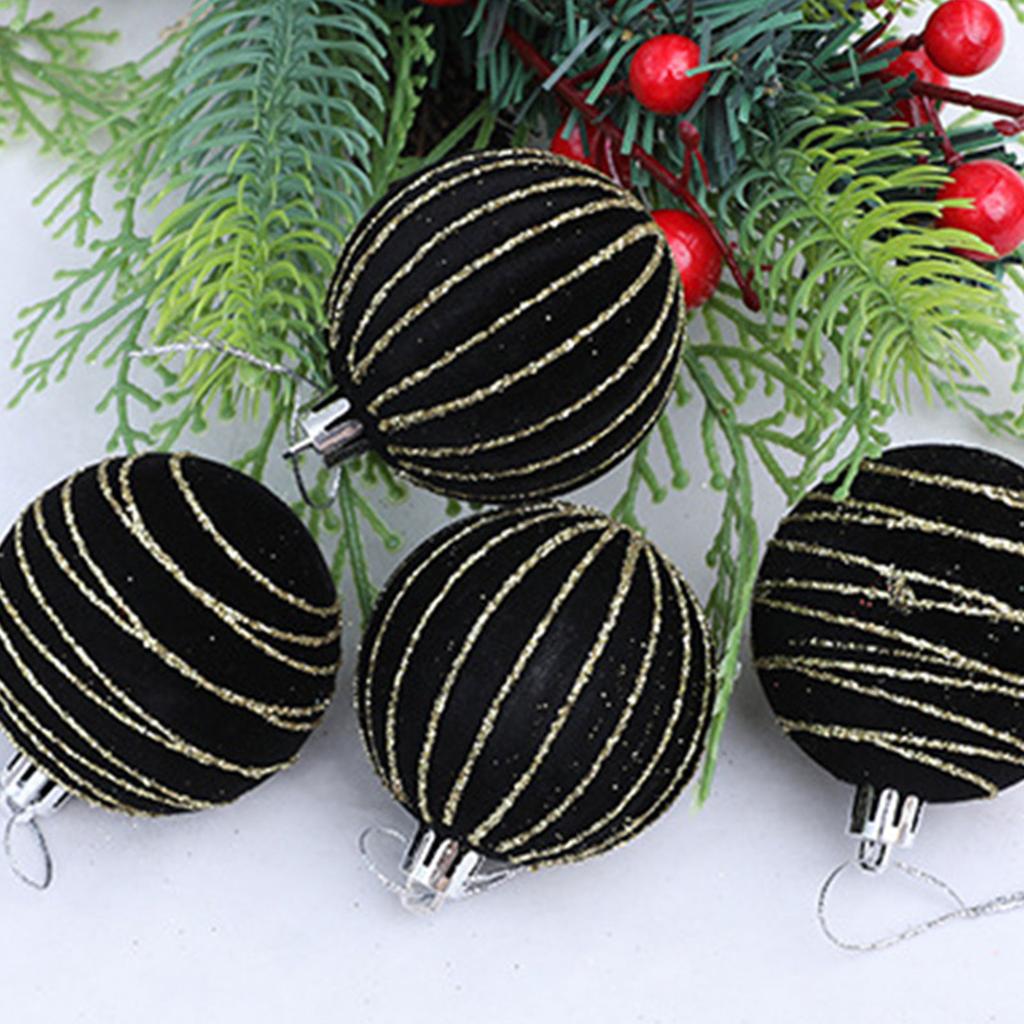 1 Box Flocking Ball Christmas Tree Decorations Multi Color Holiday Ornaments For Festival Home Party Decoration