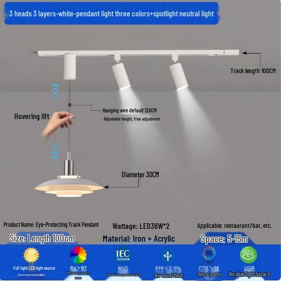 Adjustable Retractable Nordic Pendant Light - Creative Bar Island Flying Saucer Design