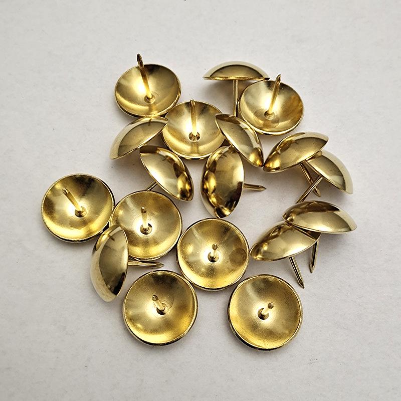 Retro Gold Round Head Thumbtacks - Decorative Extended Push Pins for Furniture or Sofa Upholstery