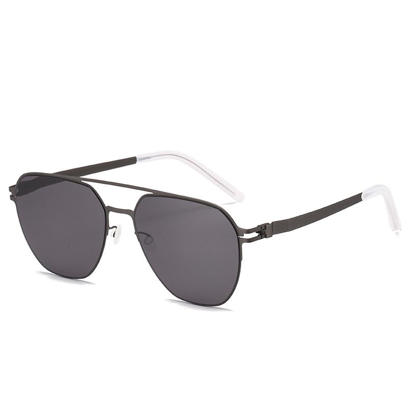 Summer High-End Retro Men s & Women s Metal Sunglasses with UV Protection for Outdoor Use чёрный