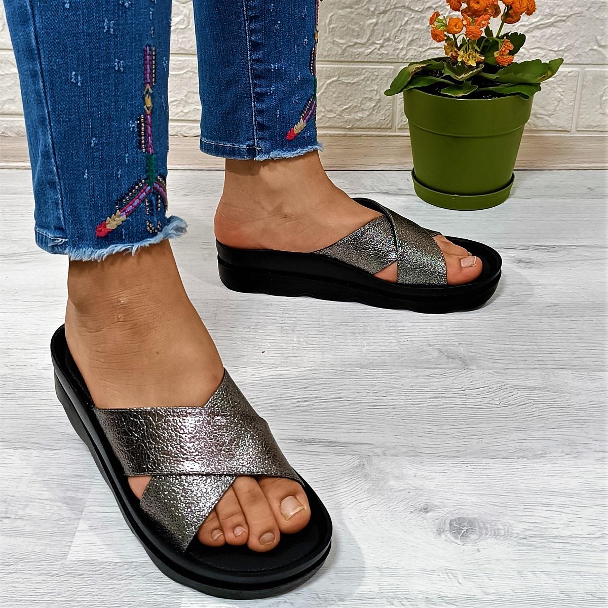 

Voga 1712 Platinum Cross Band повседневные женские тапочки на мягкой подошве