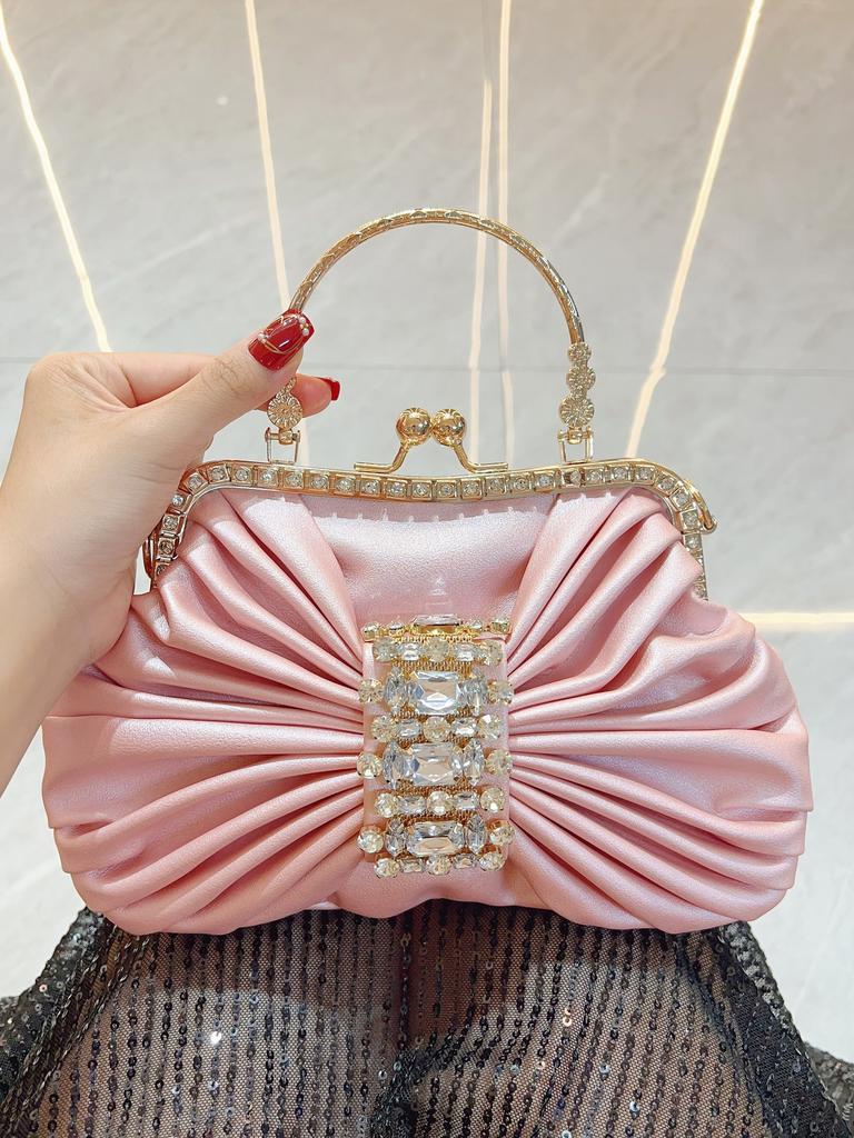 Fashionable Luxury Diamond Women Luxury Clutch Bag Wedding Crystal Ladies Designer Clutch Purse Handmade Pearl Decoration