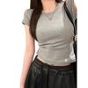 Tshirt For Women Summer Cotton Blend Short Sleeve Slim Fit Casual Top