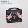 Japanese Bow Black Messenger Bag Women JK Uniform Handle Square Crossbody Bags Ladies Vintage Lolita Shoulder Bags Aesthetic