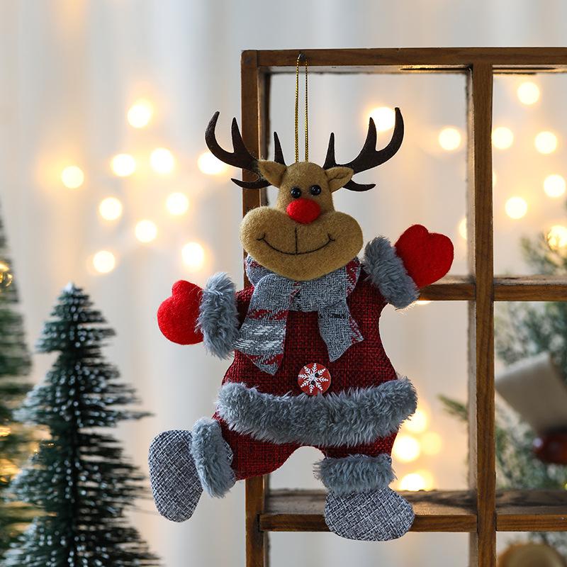 Christmas Reindeer Bear Plush Ornament Hanging Decor Window Display Christmas Tree Ornament Decorations New Arrival