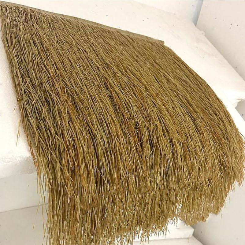 2Pcs Simulated Thatch Straw Roof for Garden Decor Artificial Thatch Roofing for Simulation Thatch for Tiki Bar Patio and Fence Decoration
