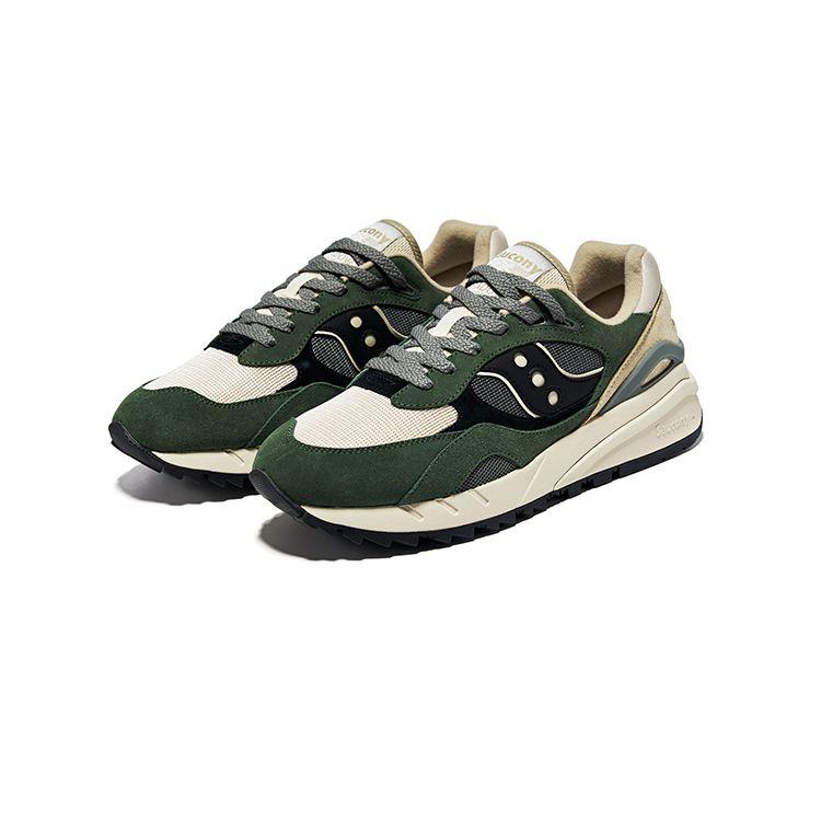 SAUCONY Shadow 6000 Retro Comfortable EVA Rubber Non-Slip Increased Height Low-Top Running Shoes Unisex Sneaker Green Rice Black S79050-4