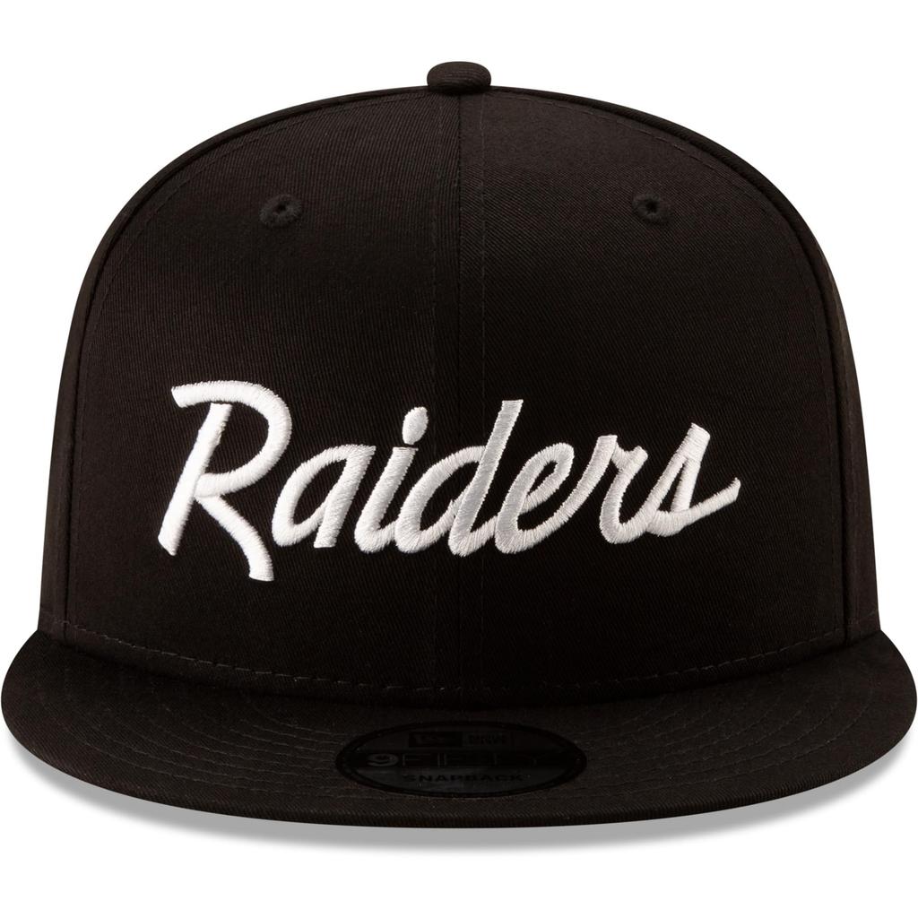 New Era Oakland Raiders Hat NFL Black White Script 9FIFTY Snapback Adjustable Cap Adult One Size