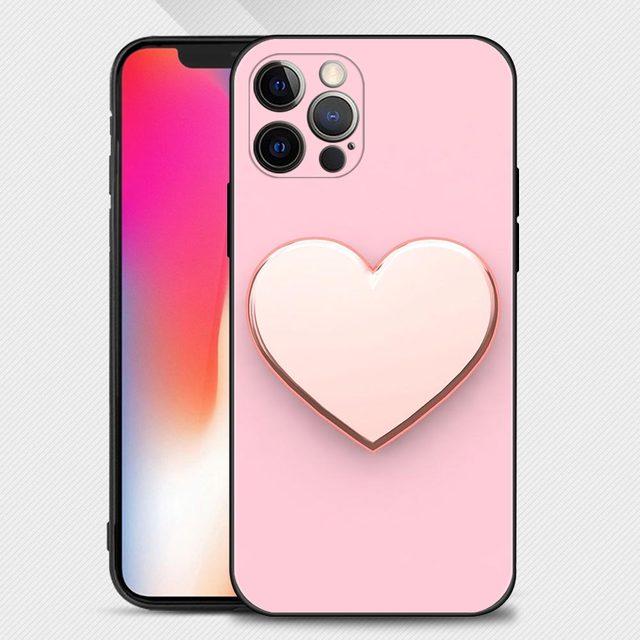 

Роскошный чехол для телефона с розовым рисунком для Iphone 14 13 12 11 Pro Max Xs Max Xr X 7 8 Plus 12 Mini 6s, силиконовый черный корпус For iPhone 14Pro Max