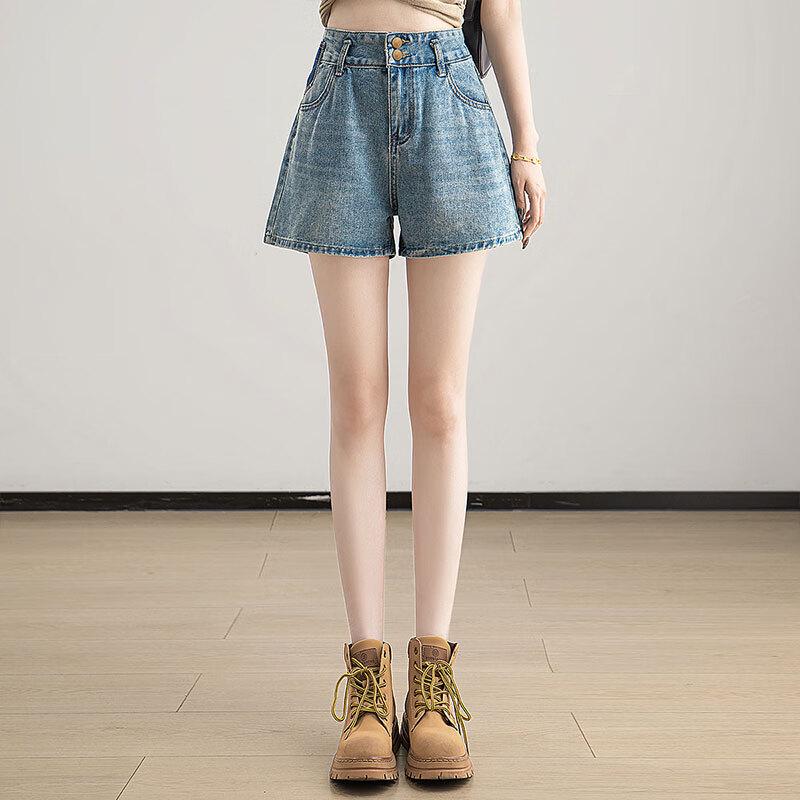 Женские джинсовые шорты с высокой талией, вымытые XL