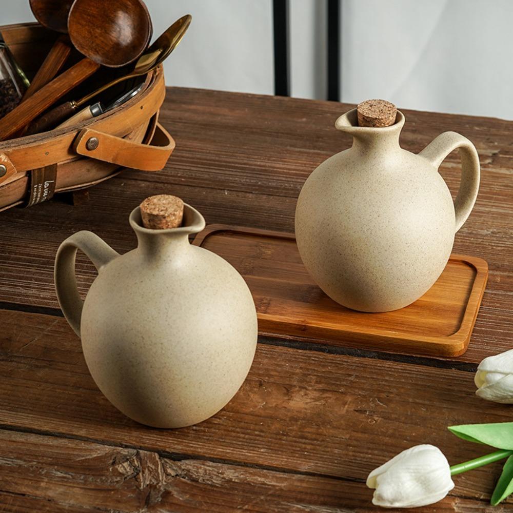 Matte Japanese Style Minimalist Oil Pot Vintage Oil Bottle Simple Seasoning Bottle Dinning Table