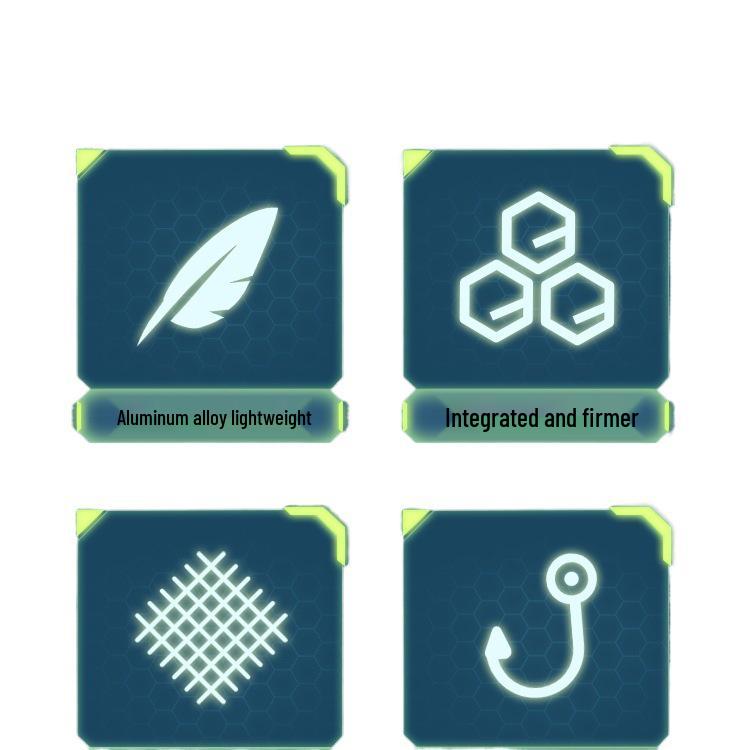 Foldable, Non-Snag Fishing Net Head for Large Fish, Black Pit, Ideal for Competitive Fishing, with Integrated Net Bag