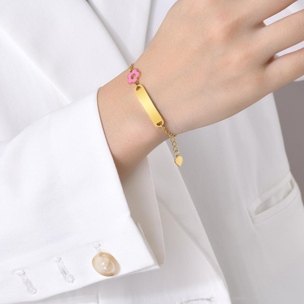 Vnox Free Custom Names Birth Date ID Bracelets for Girls Boys, Anti Allergy Stainless Steel Baby Baptism Gifts Jewelry