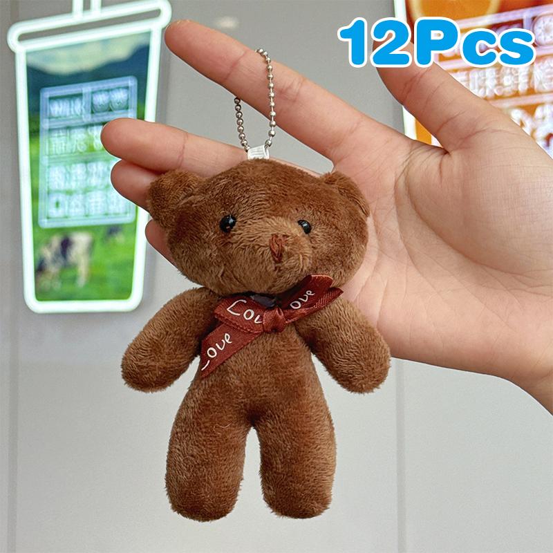 Stuffed Bear Plush Mini Toys 12 Pack Soft Teddy Dolls Small Size Party Goodie Bag Fillers for Birthday Events