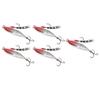 5Pcs Artificial Fishing Lure Lifelike Fishing Bait with Treble Hook for Saltwater Freshwater Red Head Silver Body