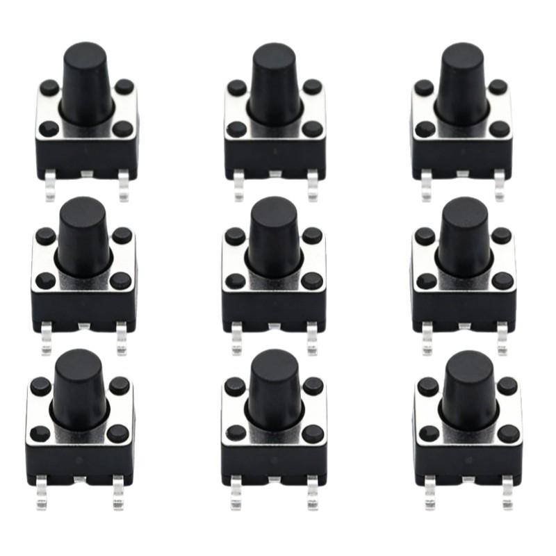Tactile Vertical Micro Switch, 4-Pin SMD, High Temp Resistant, 6x6x4/4.3-15H