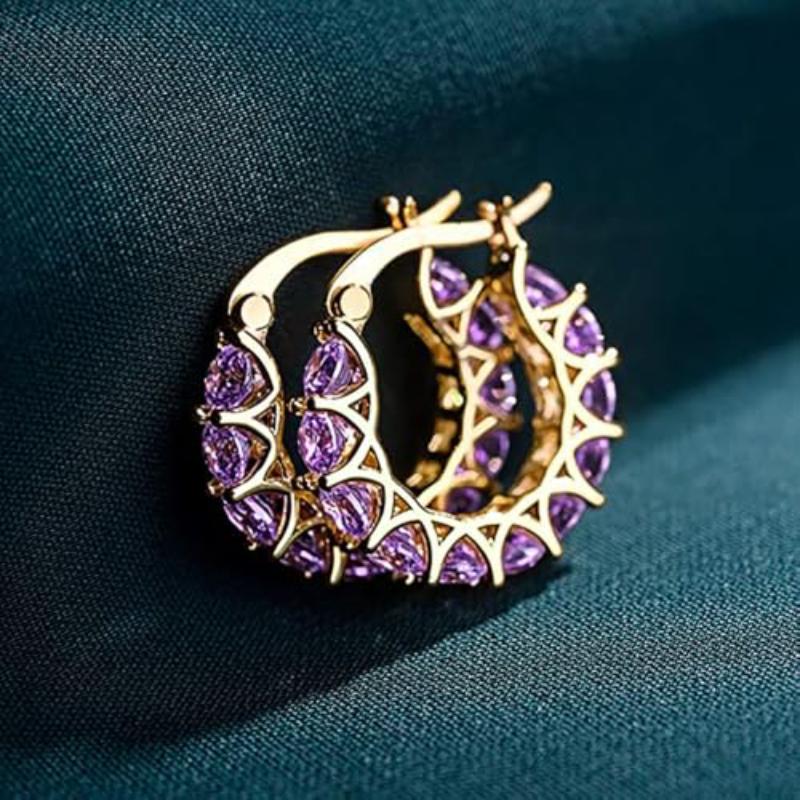 High-Quality Cubic Zirconia Hoop Earrings for Women Stylish Everyday Party Jewelry
