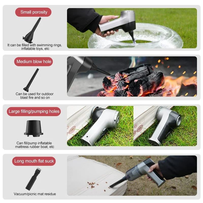 Car Vacuum Cleaner 4 In 1 High Power Cordless Dust Remover Mini Handheld Vacuum Pump Home  Portable Cordless Strong Suction Car Cleaner