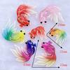 10 Stück Neues Acryl Süßer Goldfisch Mit Einem Loch Flache Rückseite Cabochon Scrapbooking Haarspange Mitte Verzierungen DIY Zubehör F70