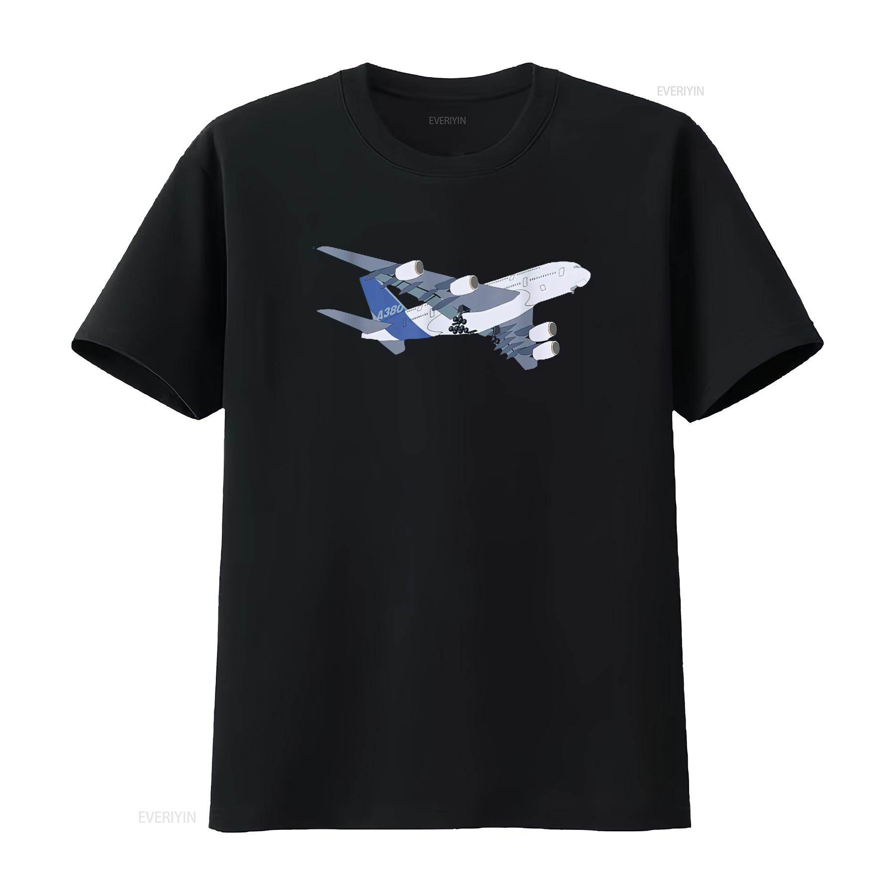 

A380 SUPER JUMBO AIRPLANE ADULT KIDS PLANE T SHIRT vintage Washed Comfortable Soft homme streetwear designer clothes Stretched 4XL