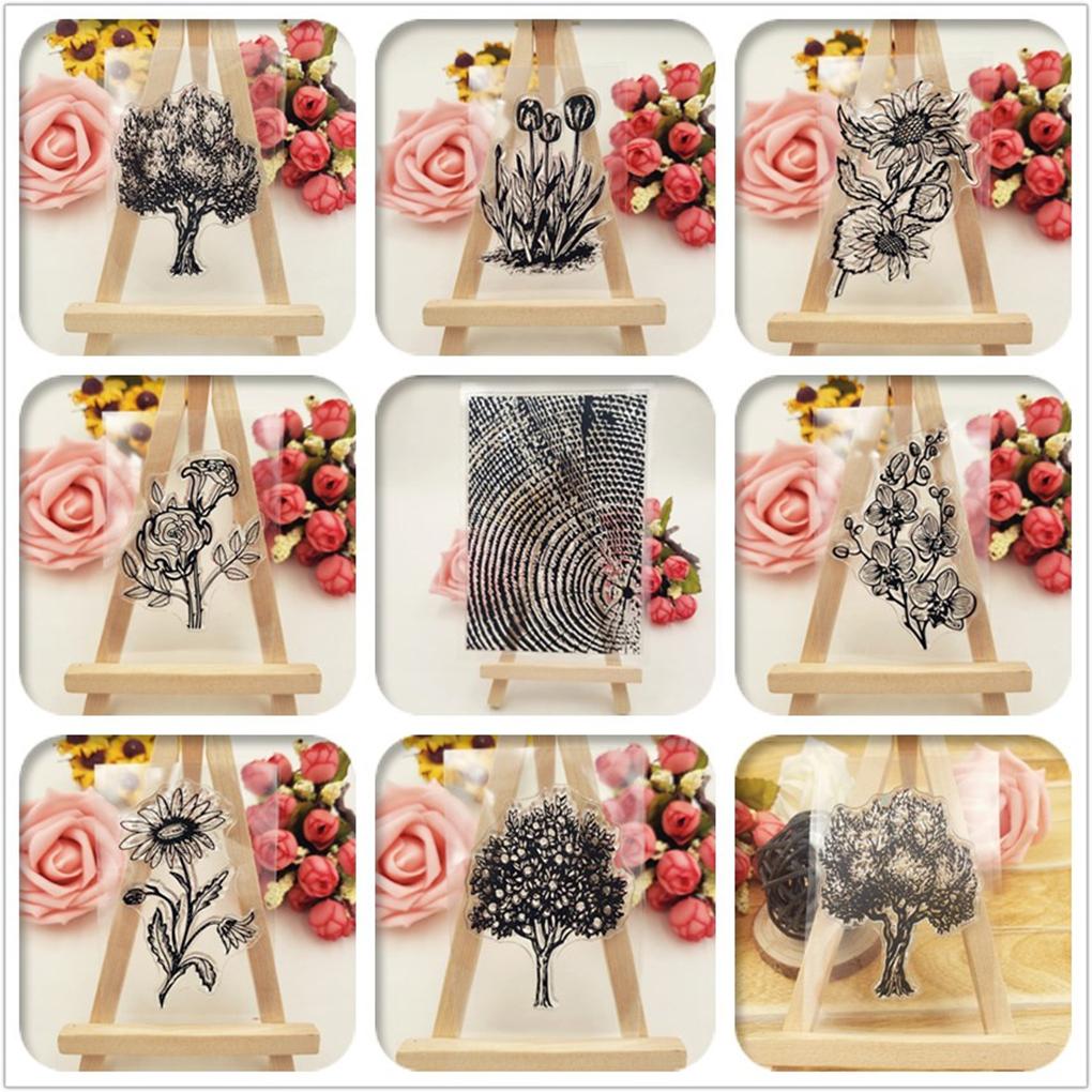 Stamps Kit Clear Card Making Sunflower Stamping Seal Exquisite Silicone Stamp Recording Workmanship Transparent Stampers