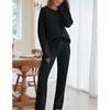 Women's Solid Color Round Neck Long Sleeve Trousers Thick Warm Suit