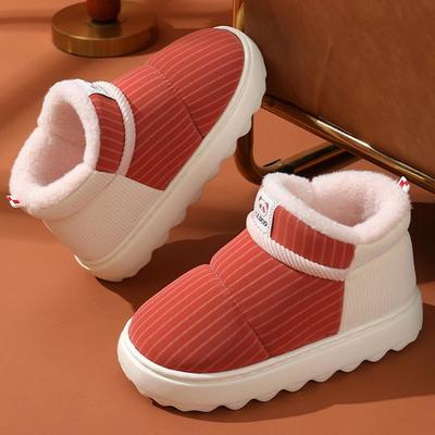 Unisex Autumn Winter Large Size Thick Bottom Snow Boots Men Casual Velvet Fur Mouth Cotton Shoes Women Warm Waterproof Cotton Slippers 36-45
