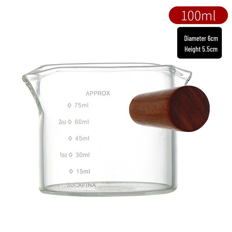 UOSU Mini Espresso Milk Pitcher with Wooden Handle