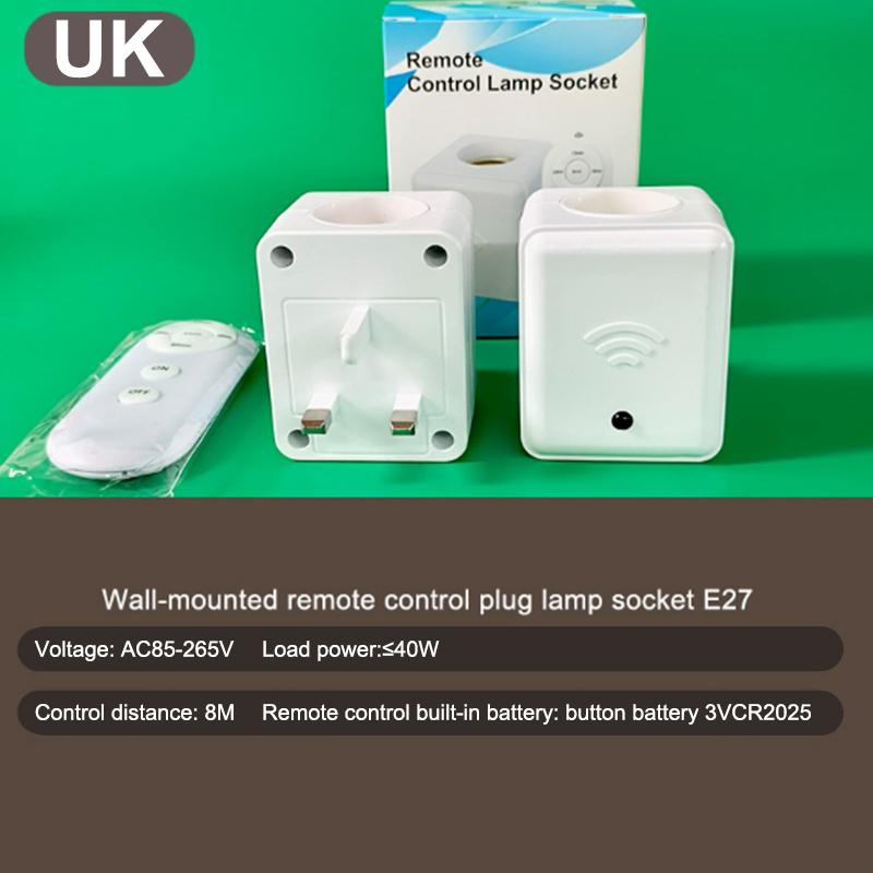 

1Pc US EU UK E27 Remote Control Lamp Head Socket Lamp Base Wireless Smart Remote Control Lamp Holder Cap Intelligent Switch