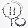 Rhinestone Jewelry, Necklace, Earrings, Bracelet, Three-Piece Jewelry Accessories Bride, Wedding Accessories Versatile