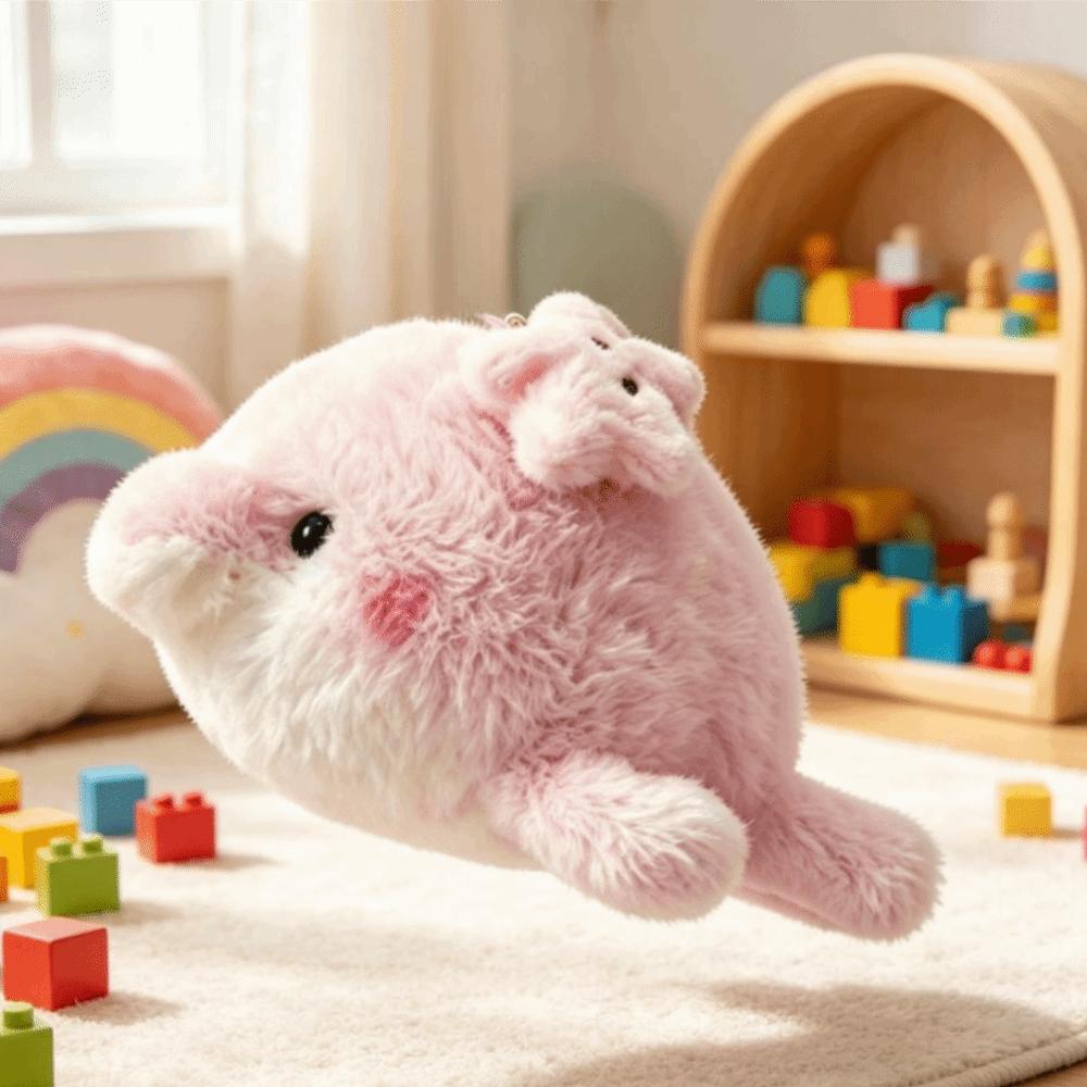 Small Plushie Seal Plush Pendant Soft Fluffy Seal Stuffed Doll Dolphin Plush Keychain Bag Gift