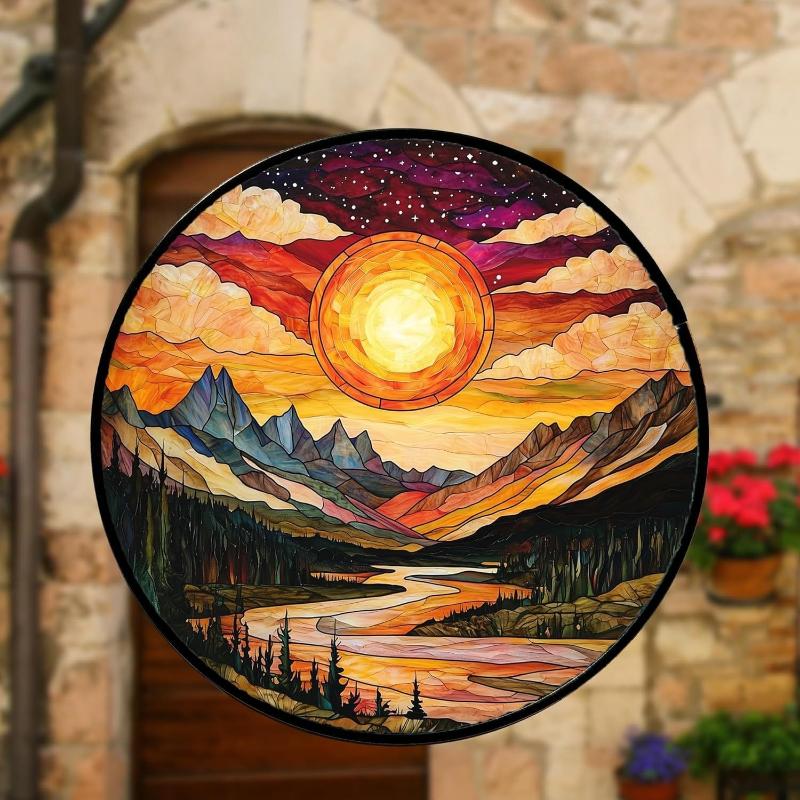 Moon and Star Window Wall Hanging Stained Sun Catchers Indoor Window Home Garden Gift for Her Art Celestial Glow Acrylic Decor, Perfect for Home