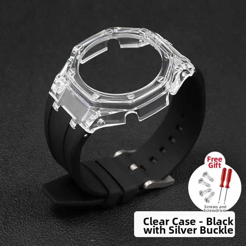 GA2100 watch Accessories Mod kit For Casio G-shock GA-2100 2110 Watch Scale Ring Metal dial Set | Steel case rubber strap Parts