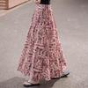Women's Floral High-Waist A-Line Maxi Skirt