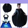Fascinante Fantasia de Halloween de Malévola Feiticeira Rainha Má para Meninas com Chapéu de Chifres