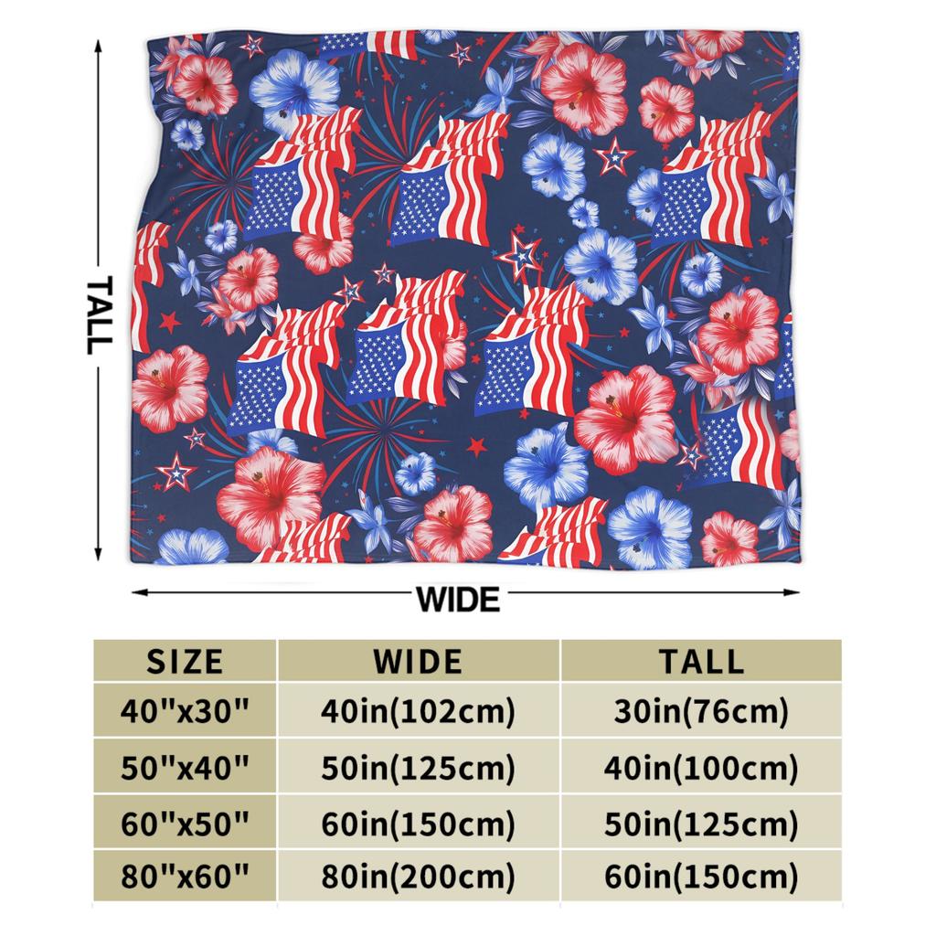 4th of July USA Warm Soft Blanket Decorative Plush Bedding Throws Fashion Couch Chair Flannel Bedspread Sofa Bed Cover