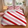 3Pcs Pink Stripes Printed Bedding Set, Breathable And Soft, Machine Washable, Christmas Gift, Suitable for Bedroom Decoration, 15150