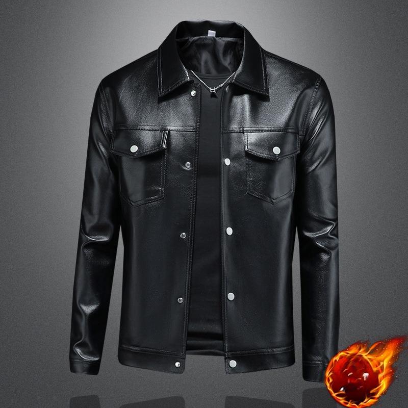 Men's Leather Jacket 2025 Autumn and Winter New Trend Fashion Locomotive Men's Slim Leather Jacket 58983